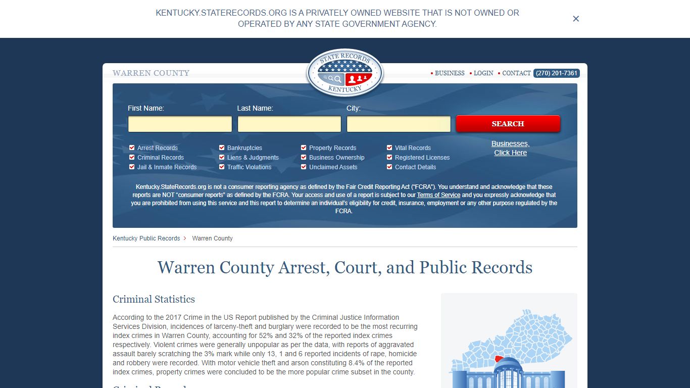 Warren County Arrest, Court, and Public Records